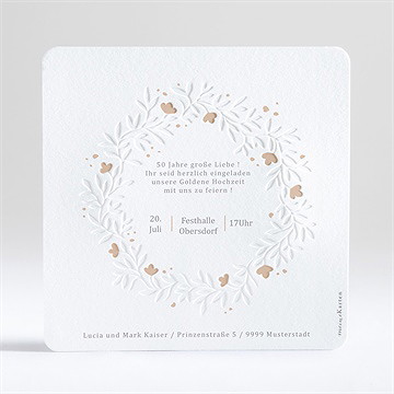 Einladung Hochzeitsjubiläum reliefkarte - 50 jahre - vue 3