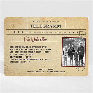 Weihnachtskarte Weihnachtstelegramm