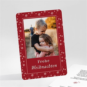 Weihnachtskarte rote schneeflocken