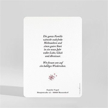 Weihnachtskarte rote schneeflocken - vue 2