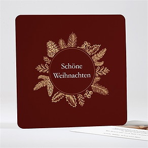 Weihnachtskarte goldener weihnachtskranz