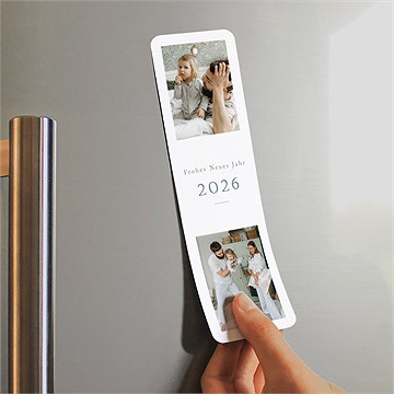 Weihnachtskarte goldener blätterrahmen-magnet - vue 2