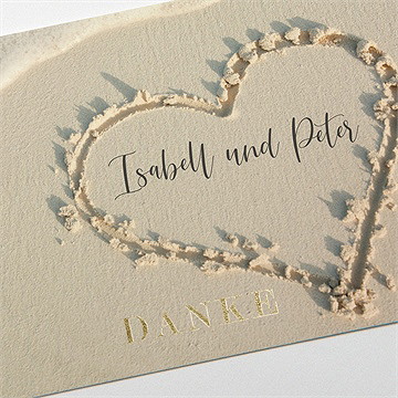 Dankeskarte Hochzeit strandliebe - gold - vue 3