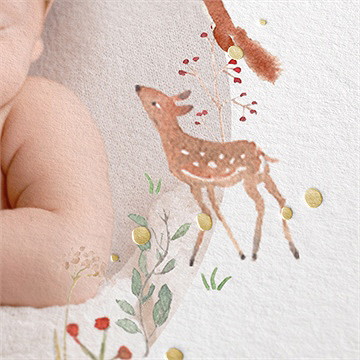 Geburtskarte Kleine Zwillinge - Gold - vue 2