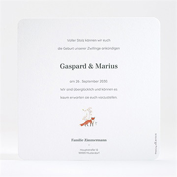 Geburtskarte Kleine Zwillinge - Gold - vue 4