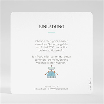 Geburtstagseinladung roboter - vue 2