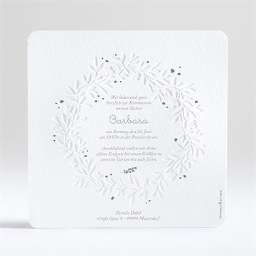 Einladung Kommunion frühling - prägung blumen - vue 2