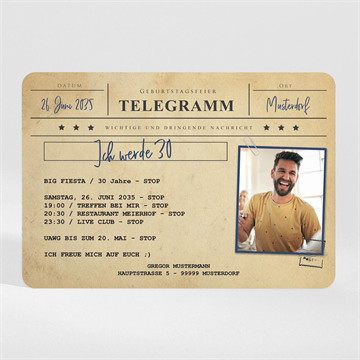Geburtstagseinladung geburtstagstelegramm - magnet
