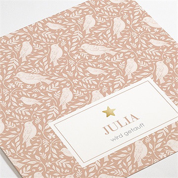 Einladung Taufe kleines vögelchen - gold - vue 3