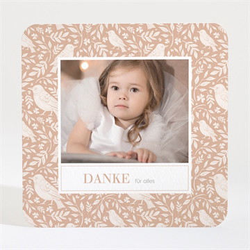 Dankeskarte Taufe Kleines vögelchen-fotostreifen