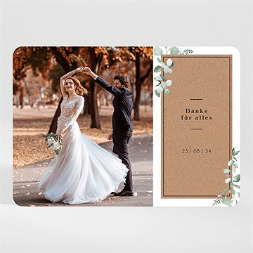 Dankeskarte Hochzeit blumenverziert - magnet