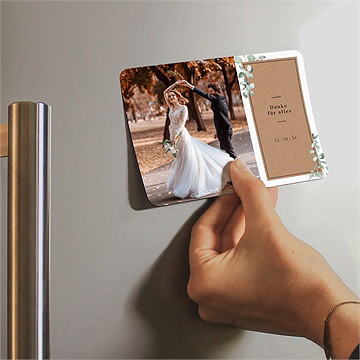 Dankeskarte Hochzeit blumenverziert - magnet - vue 2