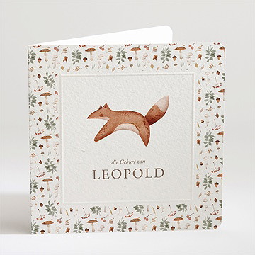 Geburtskarte herbstfuchs - prägung