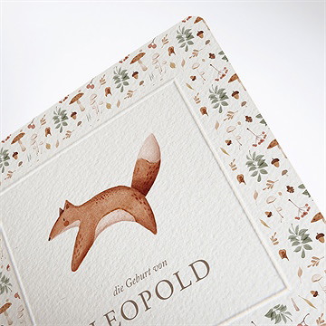 Geburtskarte herbstfuchs - prägung - vue 2