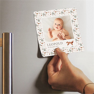 Geburtskarte herbstfuchs - magnet - vue 2