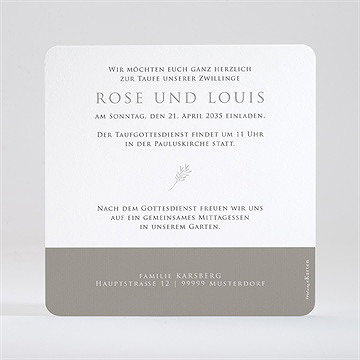 Einladung Taufe Zwillinge - Gold - vue 3