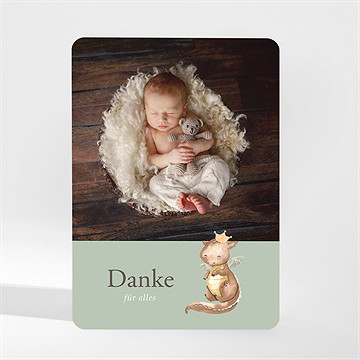 Dankeskarte Geburt kleiner drache