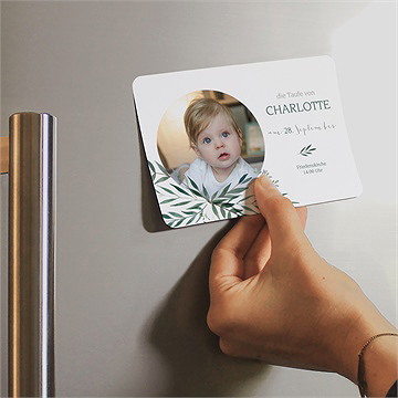 Einladung Taufe pflanzenschmuck - magnet - vue 2
