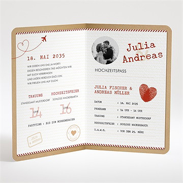 Hochzeitseinladung hochzeitspass - vue 2
