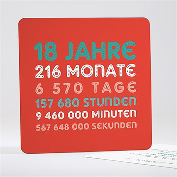 Geburtstagseinladung Countdown 18 Jahre