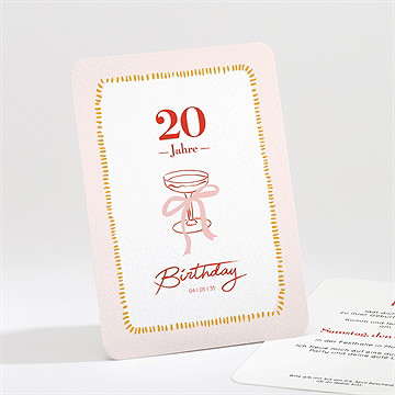 Geburtstagseinladung Champagner 20 Jahre