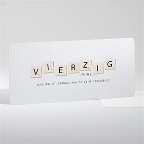 Geburtstagseinladung scrabble 40 jahre