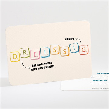 Geburtstagseinladung scrabble 30 jahre