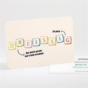 Geburtstagseinladung scrabble 30 jahre
