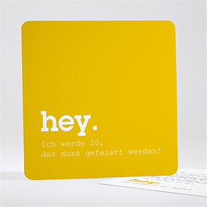 Geburtstagseinladung hey 20 jahre