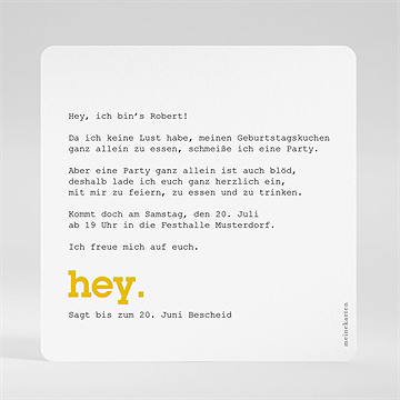 Geburtstagseinladung Hey 20 Jahre - Vue 2