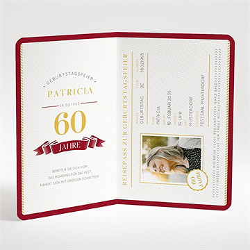Geburtstagseinladung reisepass zum geburtstag 60 - vue 2