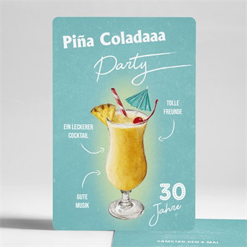Geburtstagseinladung pina colada 30 jahre