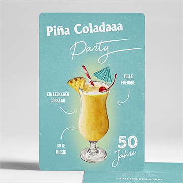 Geburtstagseinladung Pina Colada 50 Jahre