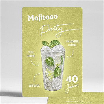 Geburtstagseinladung Mojito 40 Jahre