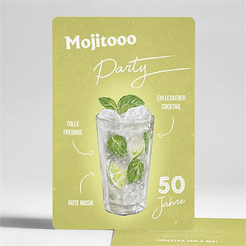 Geburtstagseinladung Mojito 50 Jahre