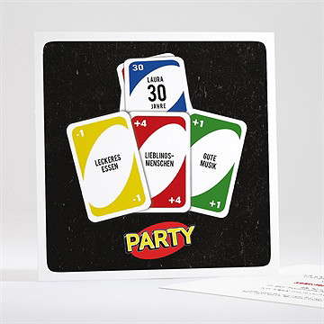 Geburtstagseinladung Uno-Party 30 Jahre