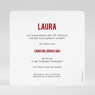 Geburtstagseinladung Uno-Party 30 Jahre - vue 2