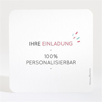 Geburtstagseinladung blanco - 9,5x9,5cm (n301181) - Vue 2