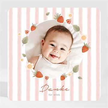 Dankeskarte Geburt fruchtige erdbeeren - magnet