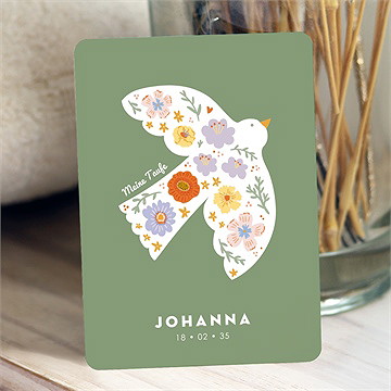 Einladung Taufe Blumige Taube