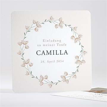 Einladung Taufe Pastellblumen