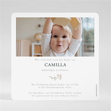 Einladung Taufe Pastellblumen - Vue 2