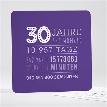 Geburtstagseinladung countdown 30 jahre violett
