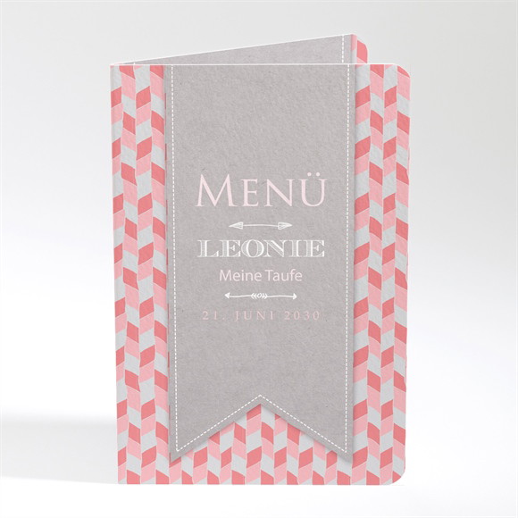Menükarte Taufe Rosa Mosaik ref.N401461
