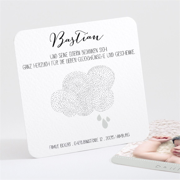 Dankeskarte Geburt Wolke ref.N30143