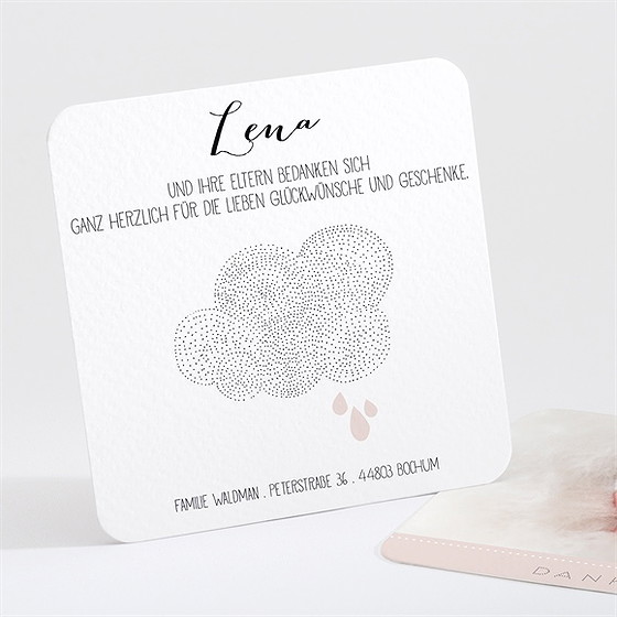 Dankeskarte Geburt Zarte Wolke