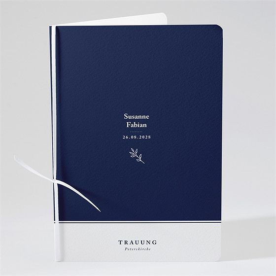 Kirchenheft Hochzeit schick in blau
