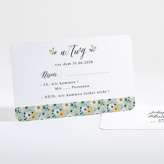 Antwortkarte Hochzeit Floraler Rahmen