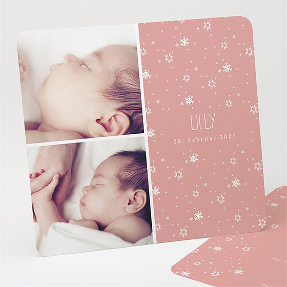 Geburtskarte Schneeflocken
