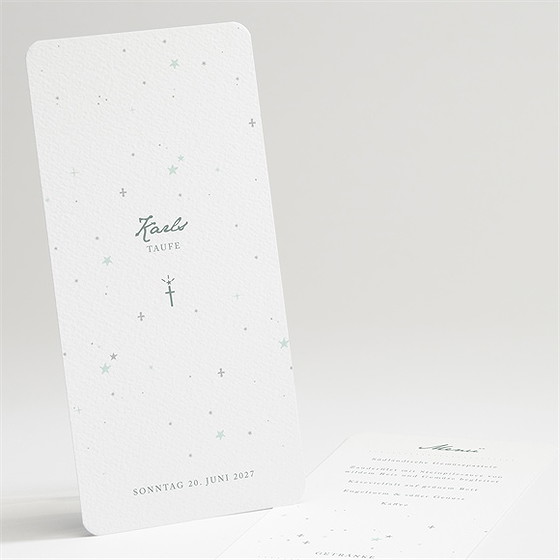 Menükarte Taufe grünes licht